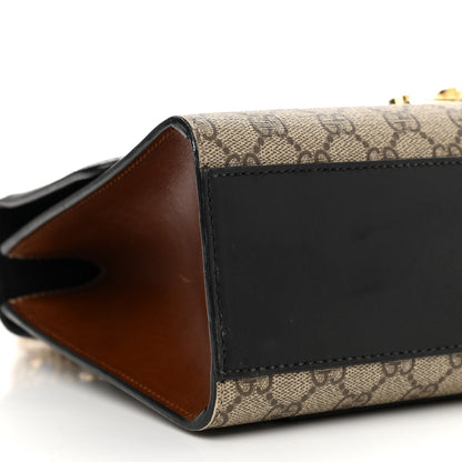 Gucci GG Supreme Monogram Calfskin Medium Padlock Shoulder Bag Beige Black Cuir 9 of 16