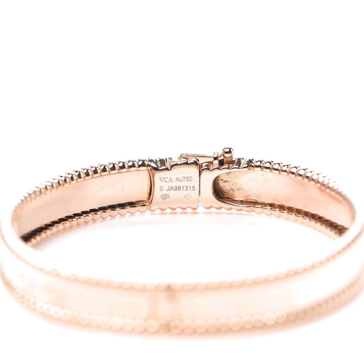 18K Rose Gold Perlee Signature Bangle Bracelet S