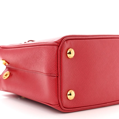 Prada Saffiano Mini Galleria Double Zip Tote Fuoco 9 of 11