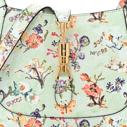 Gucci New Shangai Calfskin Soave Amore Printed Small Jackie 1961 Hobo Mint Green 8 of 10