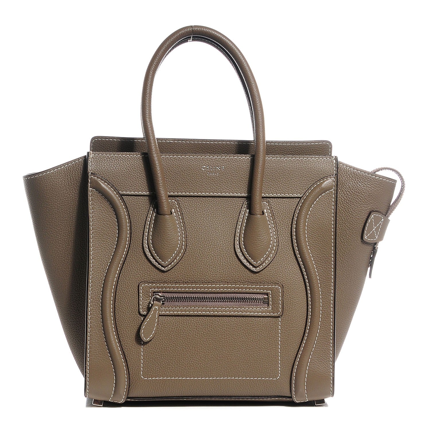 Celine Drummed Calfskin Micro Luggage Souris 1 of 8