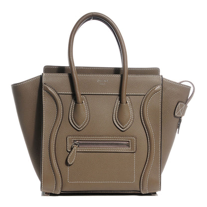 Celine Drummed Calfskin Micro Luggage Souris 1 of 8