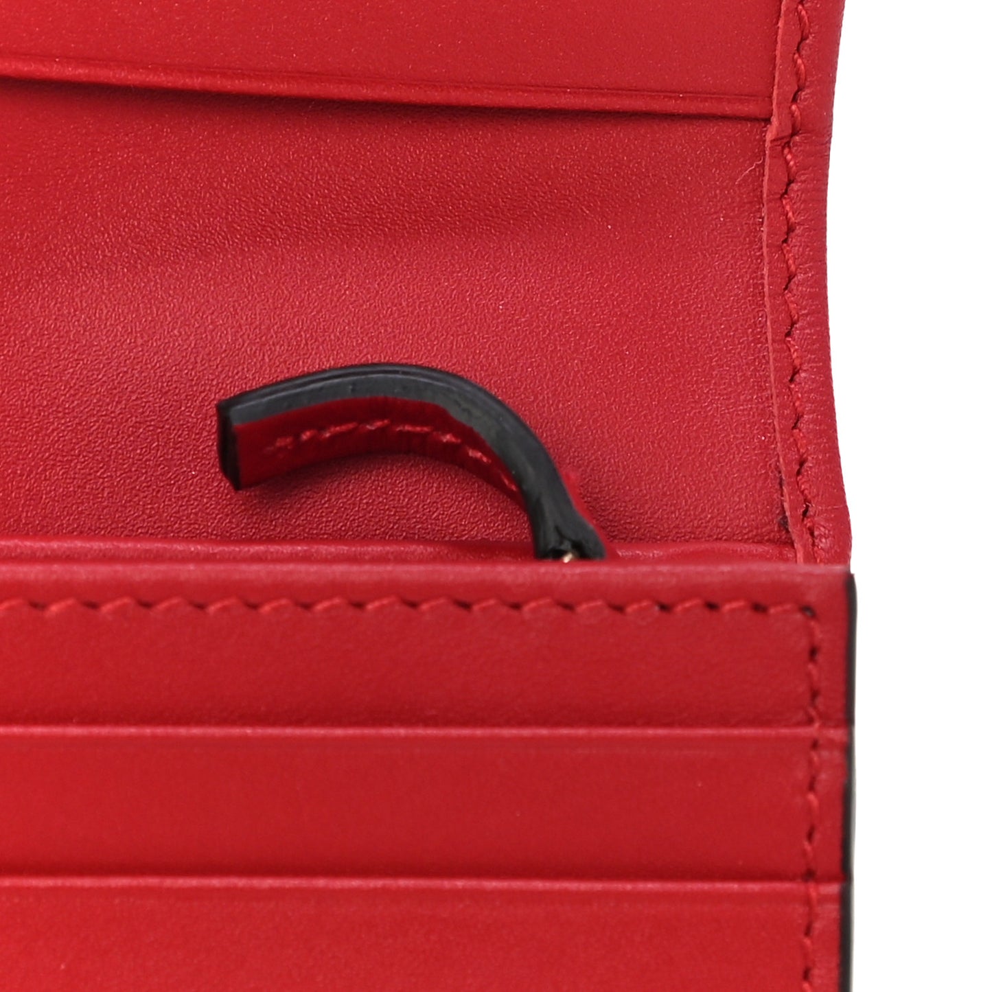 GG Supreme Monogram Cherry Embellished Card Case Wallet Hibiscus Red