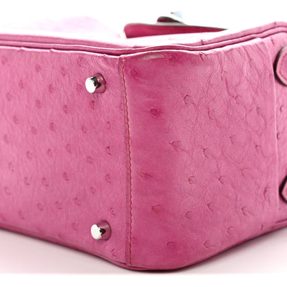 Hermes Ostrich Mini Lindy 20 Fuchsia 9 of 10