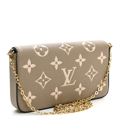 Louis Vuitton Empreinte Monogram Giant Felicie Pochette Tourterelle Creme 3 of 9