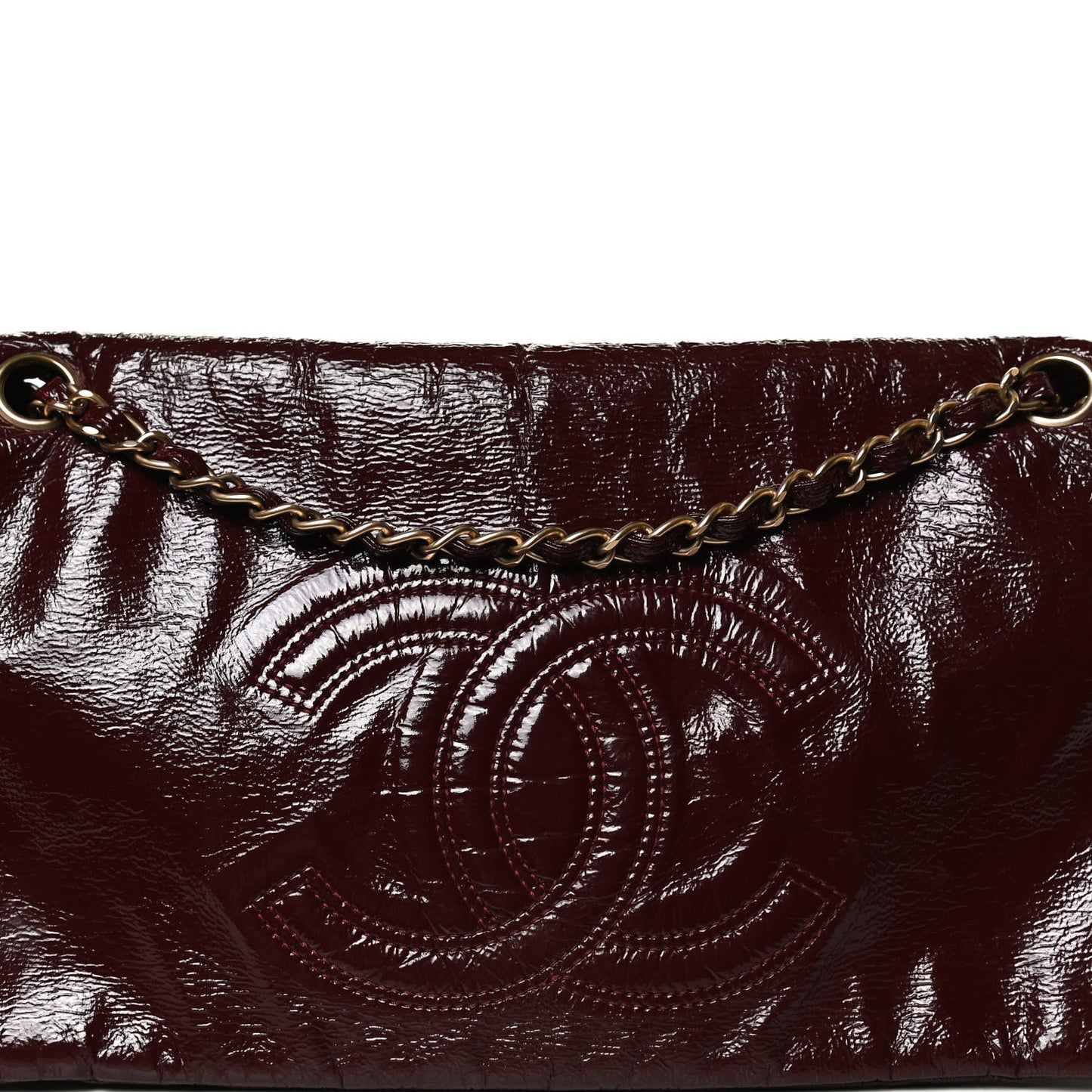Vinyl Rock and Chain Medium Flap Bordeaux