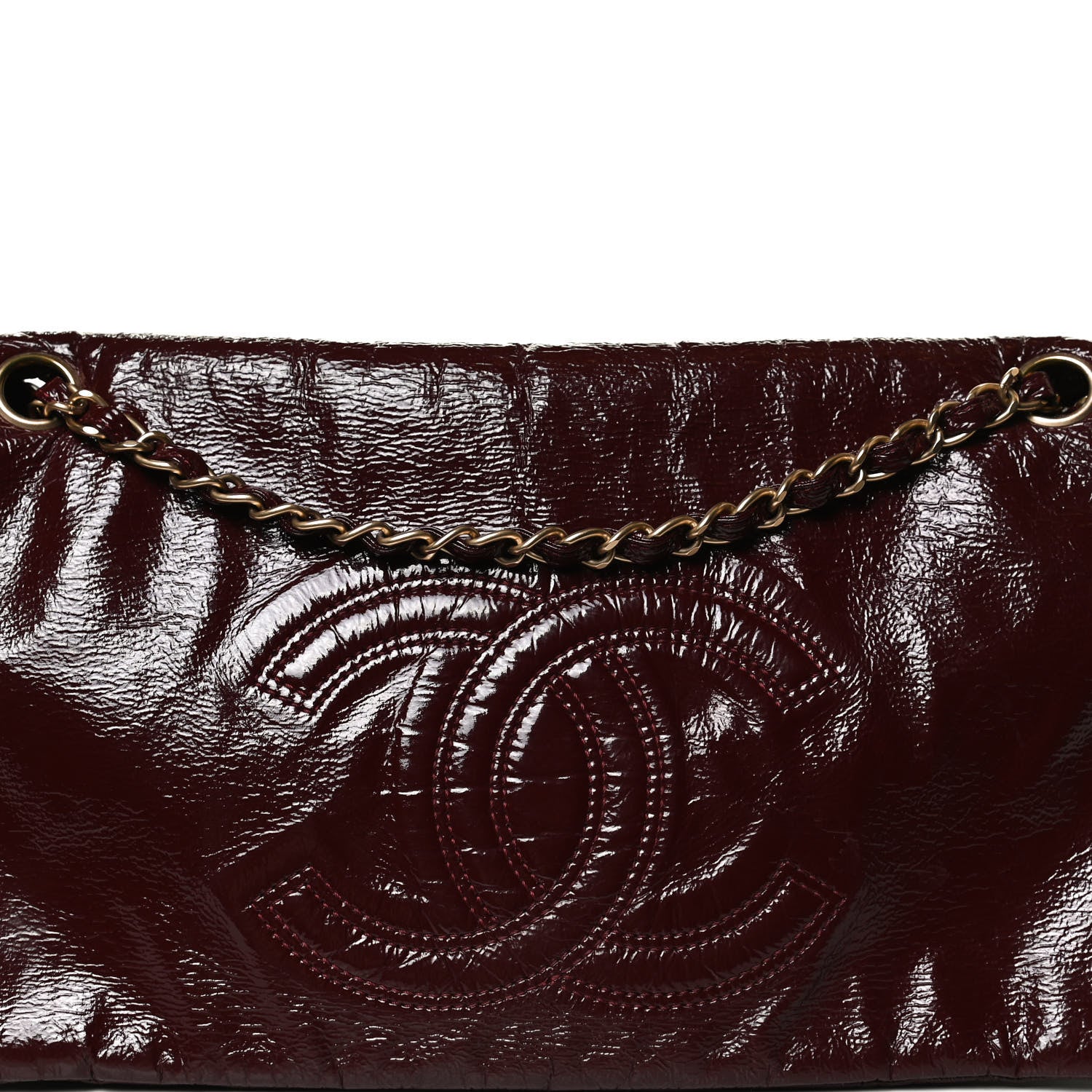Chanel Vinyl Rock and Chain Medium Flap Bordeaux 7 of 9