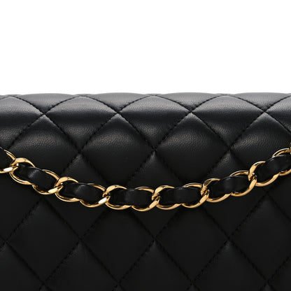 Chanel Lambskin Quilted Medium Double Flap Black 8 of 10