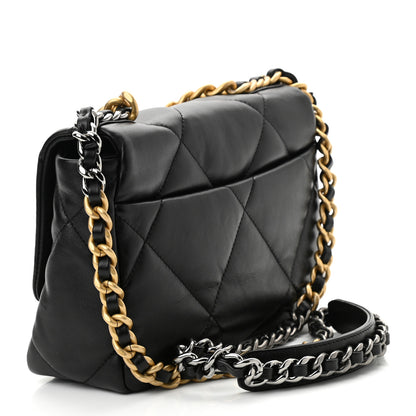 Chanel Shiny Goatskin Quilted Medium Chanel 19 Flap Black 3 of 11