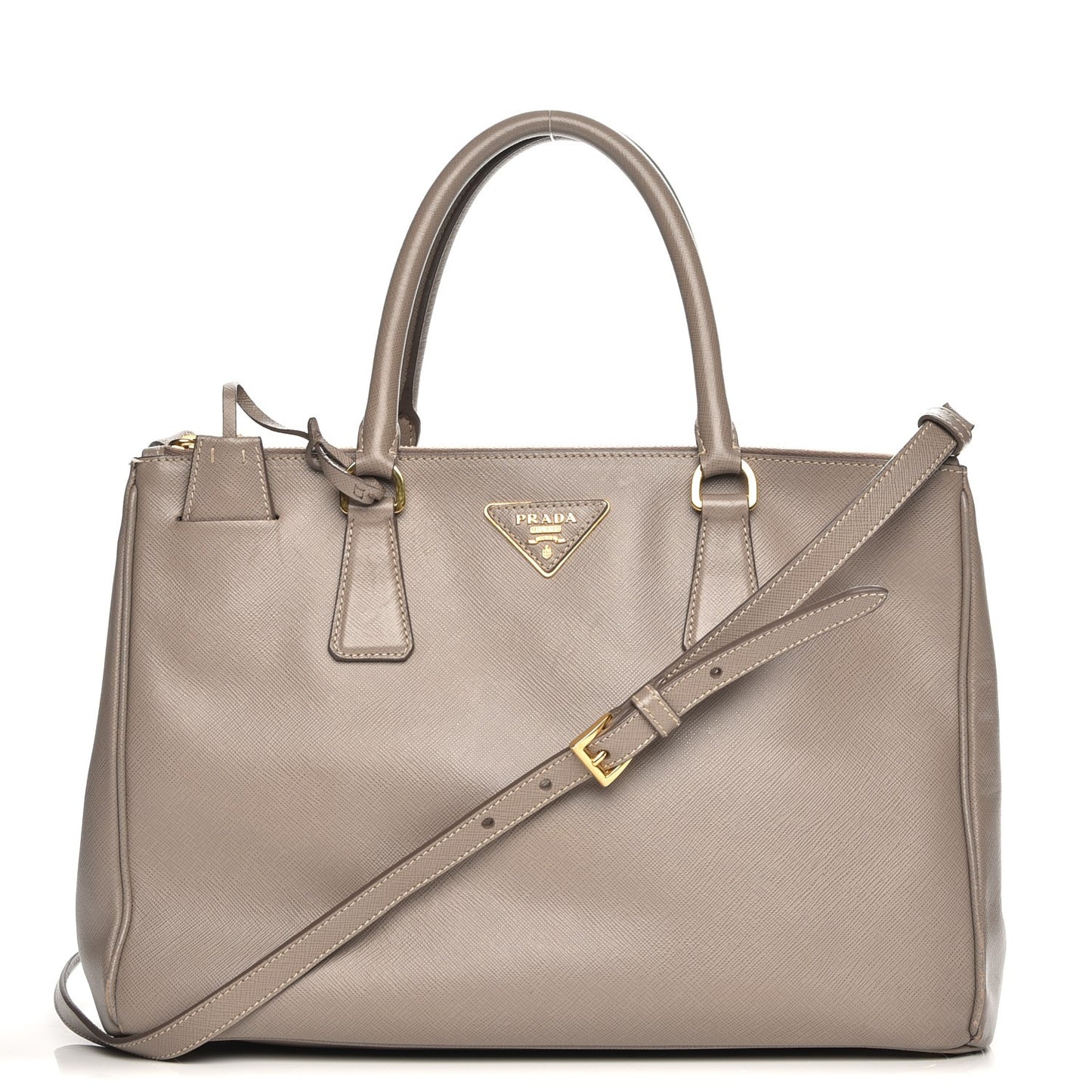 Saffiano Medium Galleria Double Zip Tote Argilla