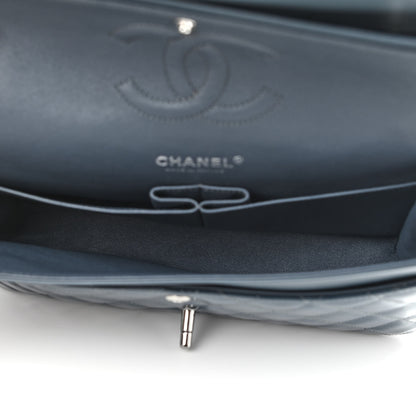 Chanel Patent Quilted Medium Double Flap Navy Blue 6 of 9