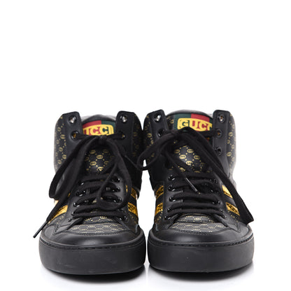 Gucci X DAPPER DAN Calfskin Laminated Ayers GG Micro Monogram Womens High Top Sneakers 38 Black 2 of 7