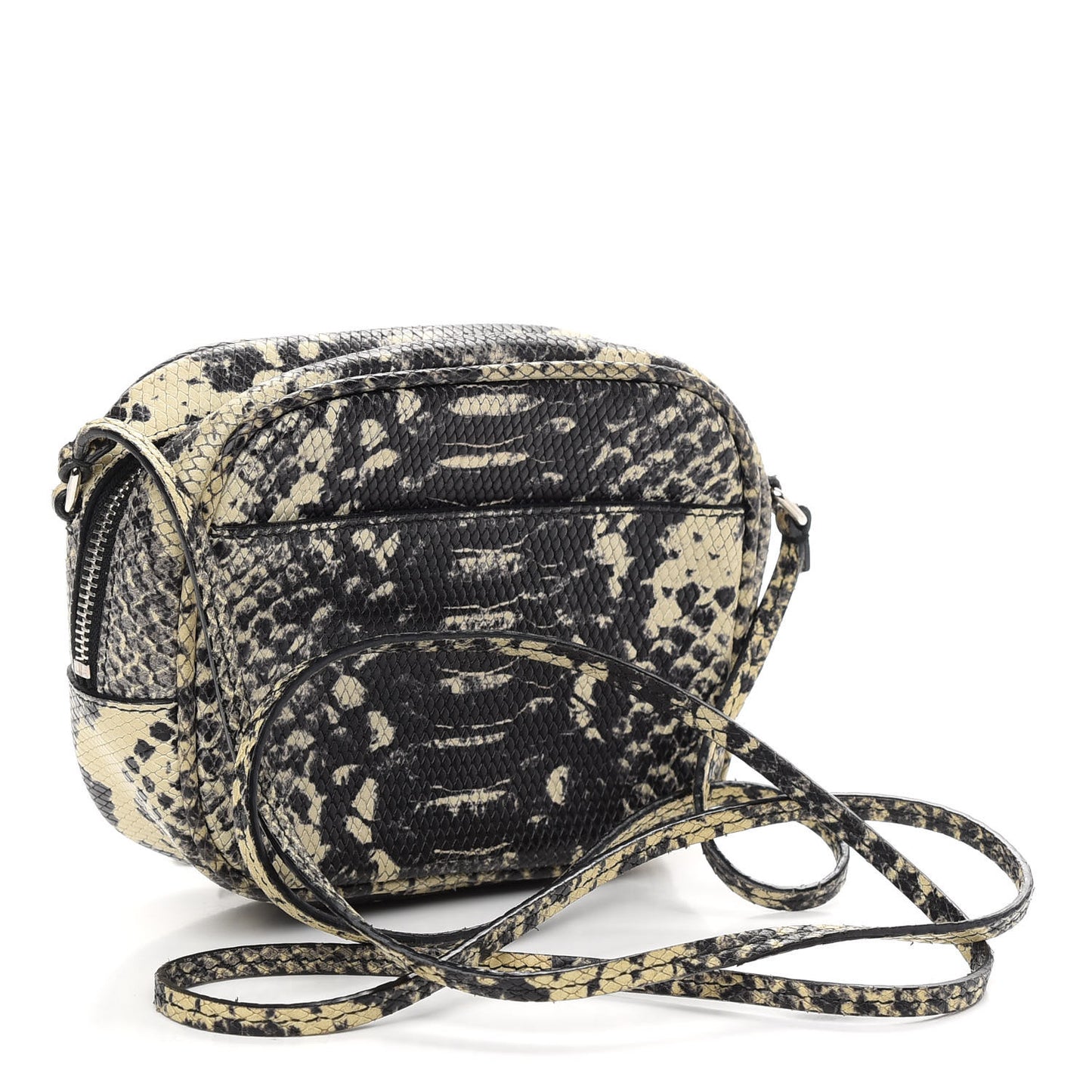 Python Embossed Calfskin Monogram Blogger Bag Black Beige