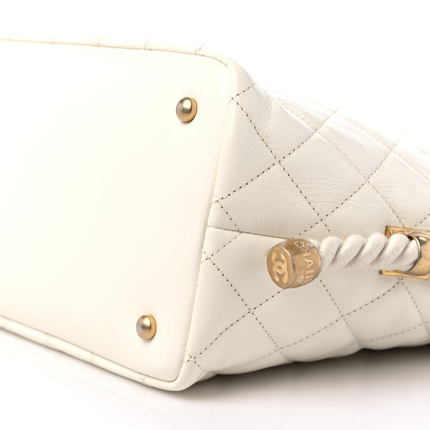 Chanel Crumpled Calfskin En Vogue Rope Hobo Bag White 9 of 10