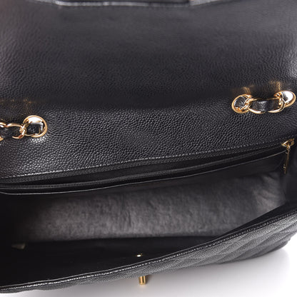 Chanel Caviar Quilted Jumbo Single Flap Black 7 of 10