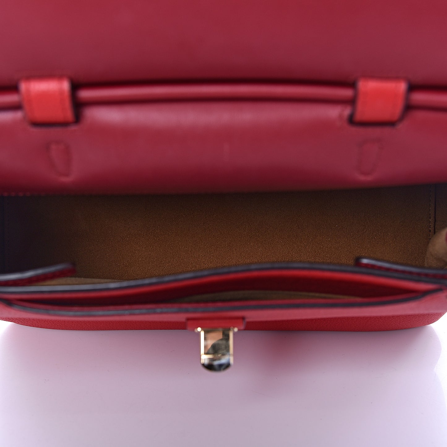 Grained Calfskin Large Milla Convertible Backpack Ruby Red