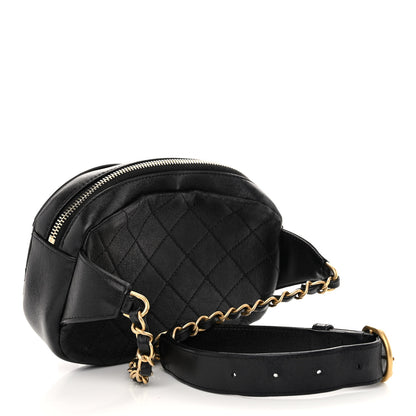 Chanel Lambskin Quilted Waist Coco Midnight Belt Bag Black 3 of 10