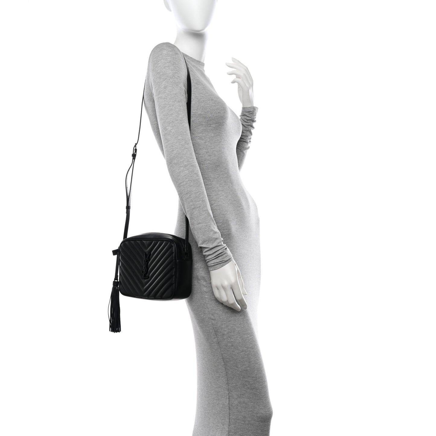 Calfskin Matelasse Monogram Monochrome Lou Camera Bag Black