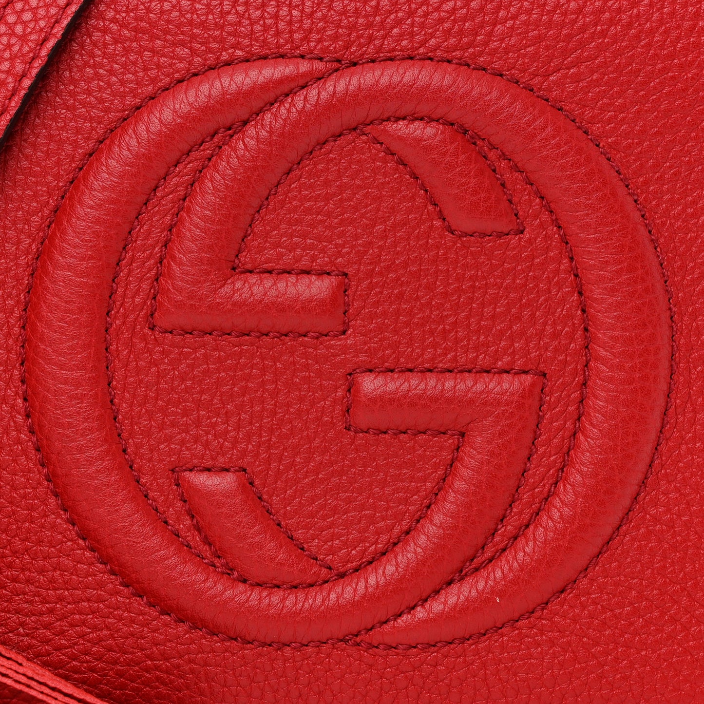 Pebbled Calfskin Small Soho Disco Bag Tabasco Red
