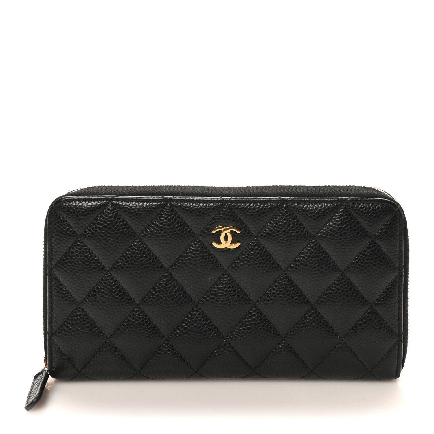 Chanel Caviar Quilted Large Gusset Zip Around Wallet Black 1 of 8