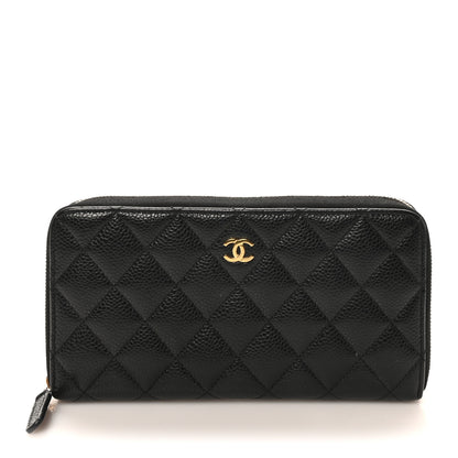Chanel Caviar Quilted Large Gusset Zip Around Wallet Black 1 of 8