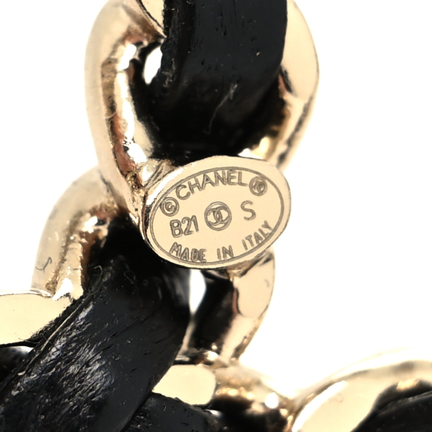 Chanel Lambskin Chain CC Brooch Black Gold 3 of 3