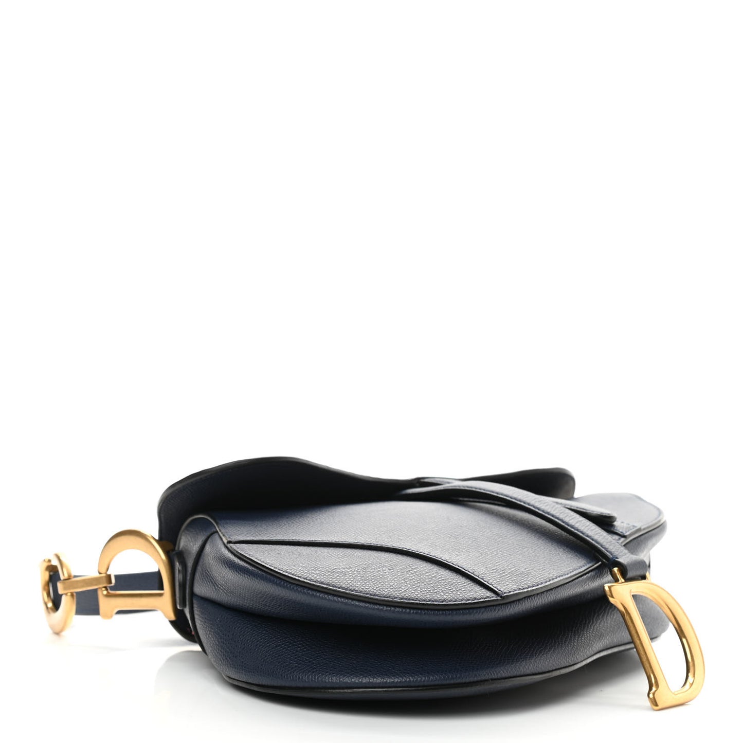 Grained Calfskin Saddle Bag Navy