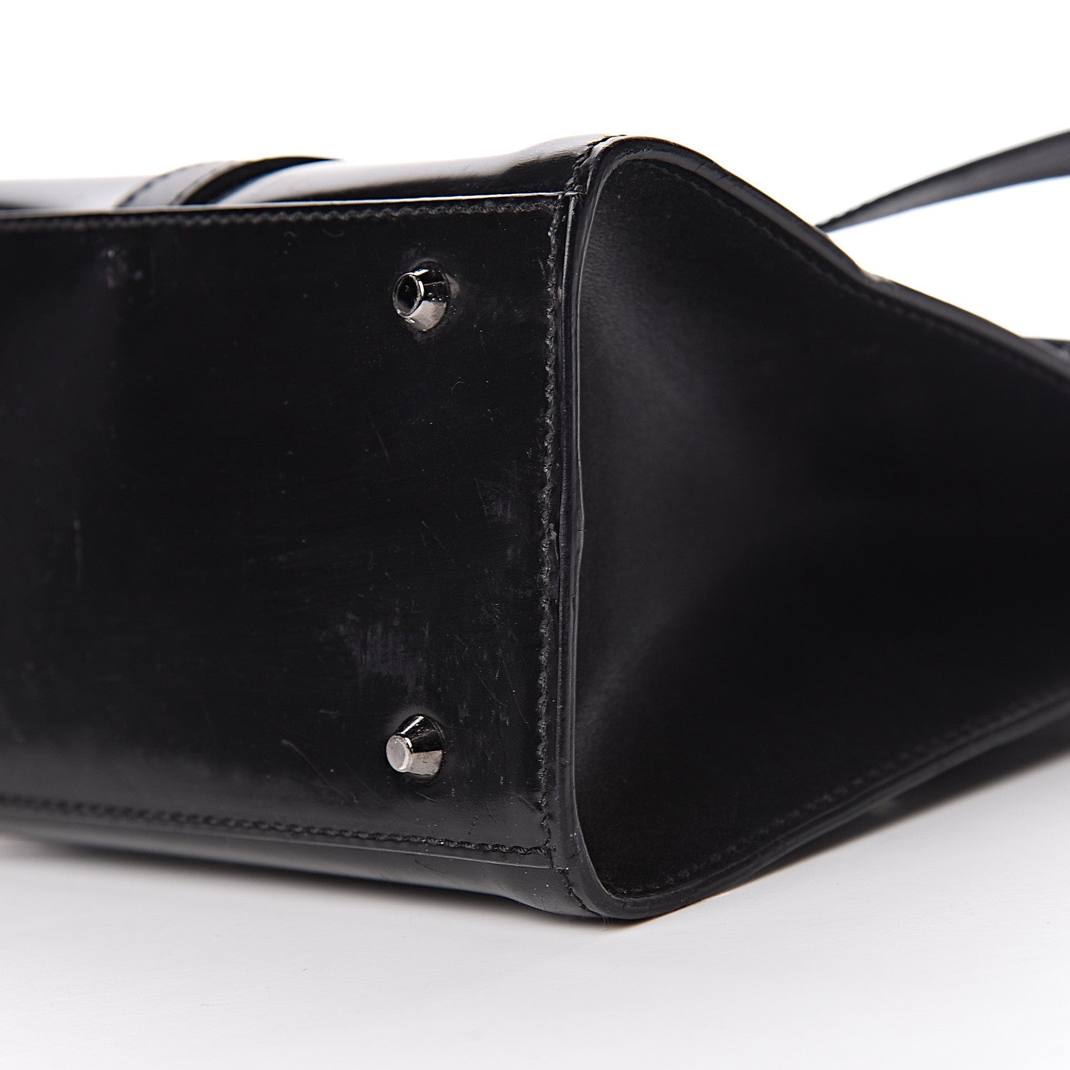 Christian Dior Glazed Calfskin Saddle Shopper Black 10 of 14