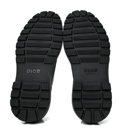 Christian Dior Nubuck Calfskin Oblique Explorer Boat Shoe 40 Black Beige 6 of 8