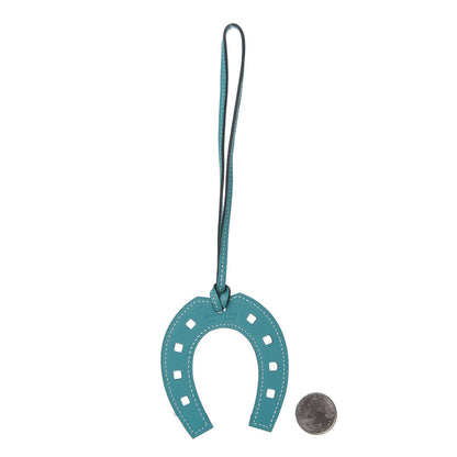 Hermes Swift Paddock Horseshoe Bag Charm Bleu Paon 2 of 4