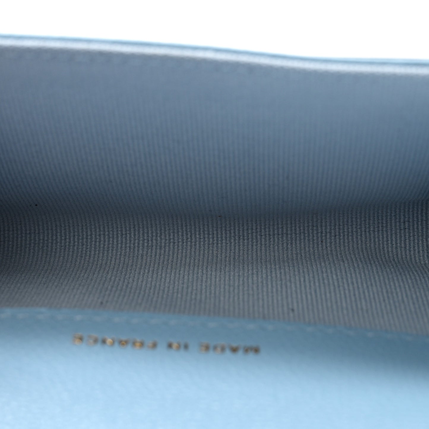 Caviar Quilted Flap Card Holder Wallet Light Blue