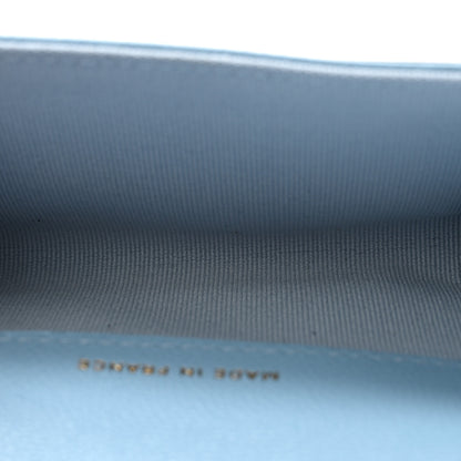 Chanel Caviar Quilted Flap Card Holder Wallet Light Blue 5 of 9