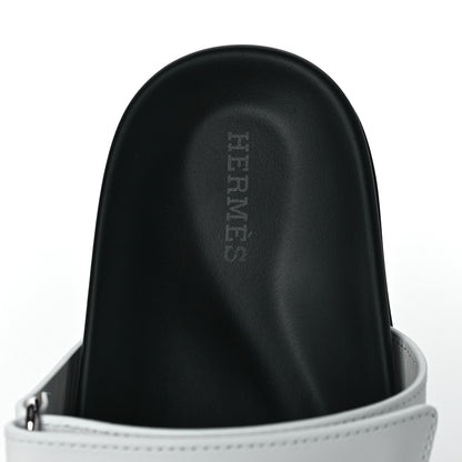Hermes Calfskin Womens Chypre Sandals 37 White 7 of 8