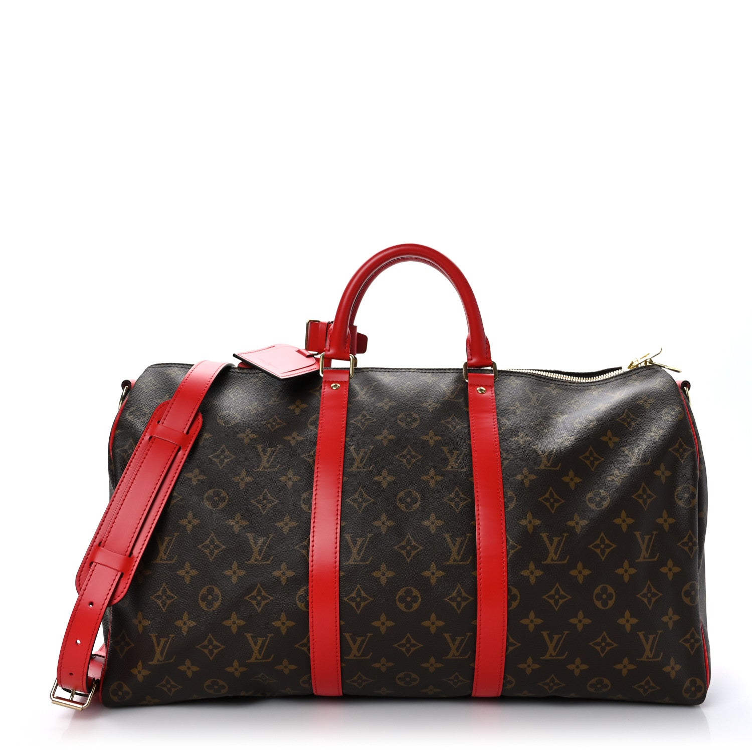 Louis Vuitton Calfskin Monogram Keepall Bandouliere 50 Coquelicot 1 of 9