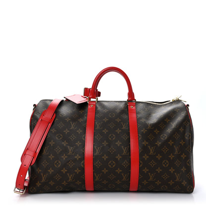Louis Vuitton Calfskin Monogram Keepall Bandouliere 50 Coquelicot 1 of 9