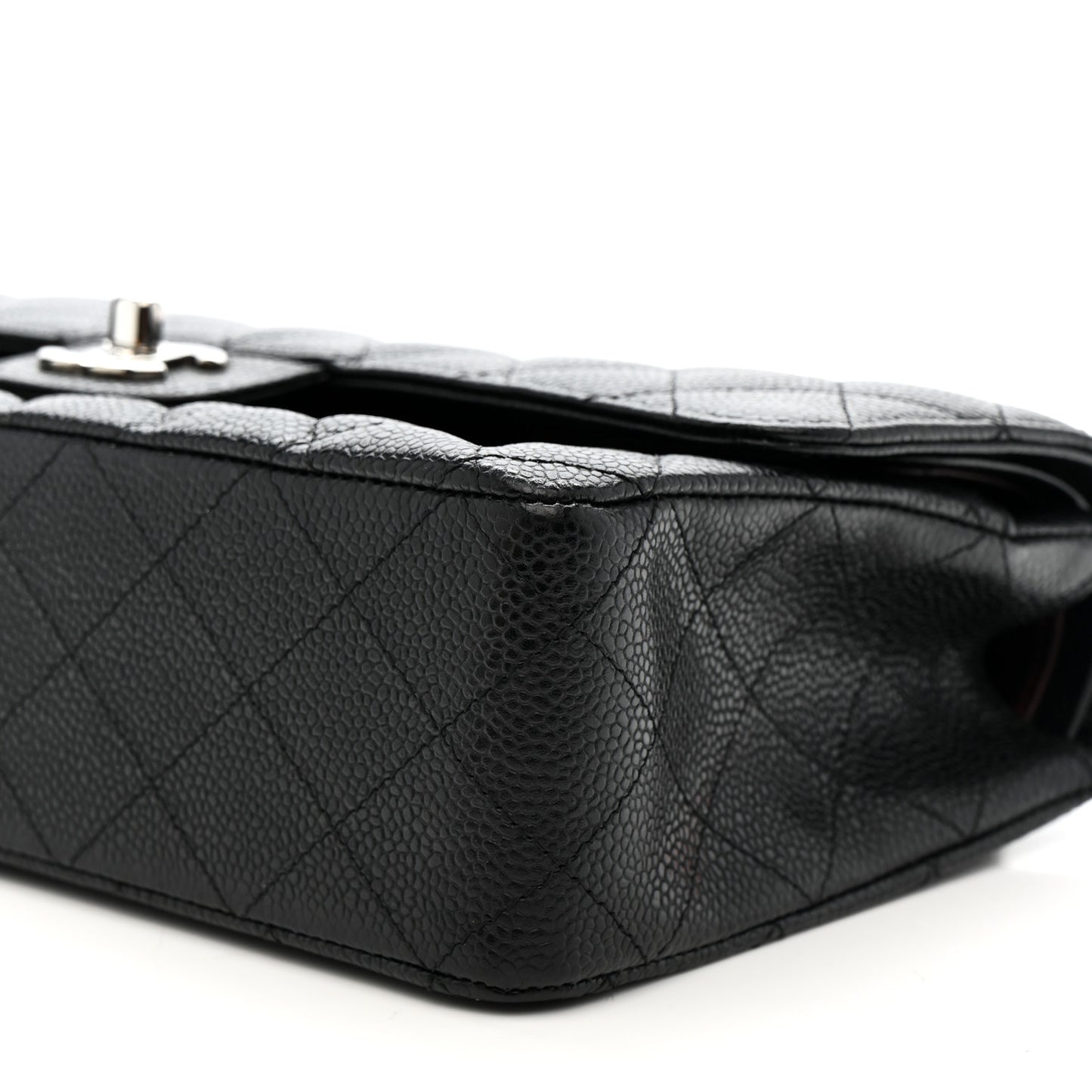 Caviar Quilted Medium Double Flap Black