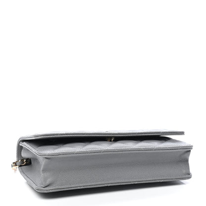 Chanel Caviar Quilted Wallet On Chain WOC Grey 4 of 10