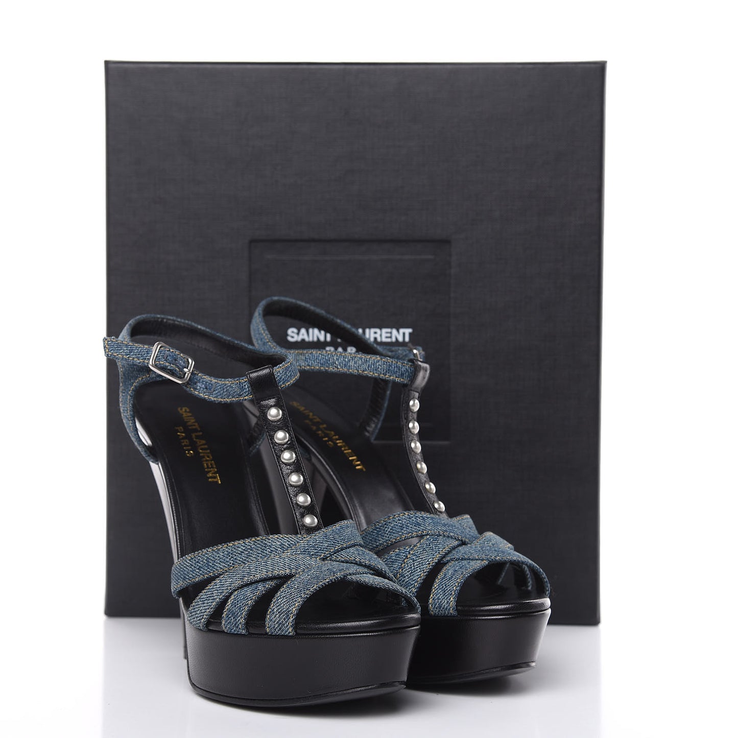 Denim Dirty Jodie Tripon 105 Platform Sandals 36.5 Sky Blue