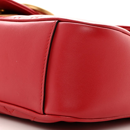 Gucci Calfskin Matelasse Small GG Marmont Shoulder Bag Hibiscus Red 10 of 10