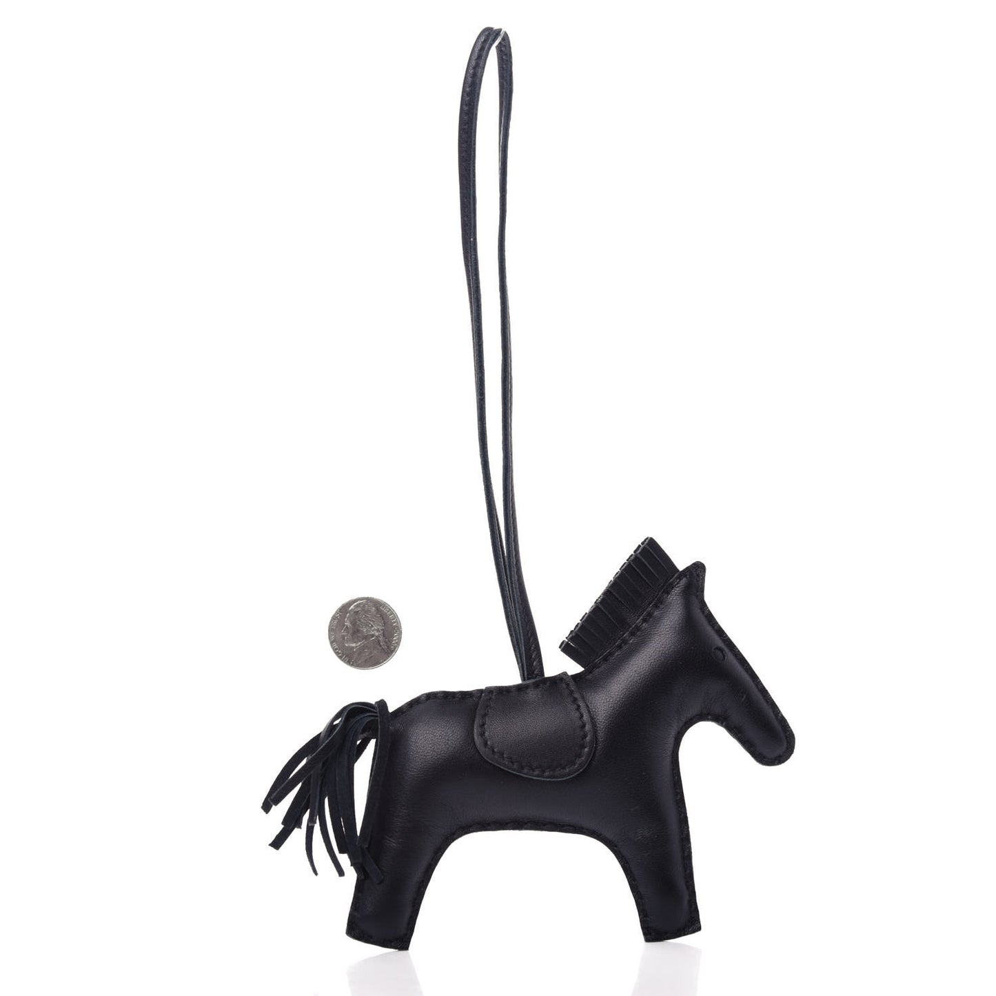 Milo Lambskin Grigri Rodeo Horse Bag Charm MM So Black