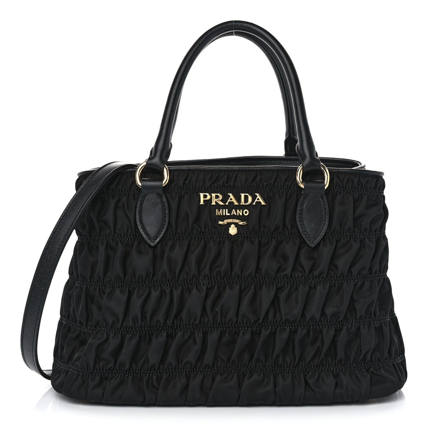 Tessuto Nylon Gaufre Small Tote Black