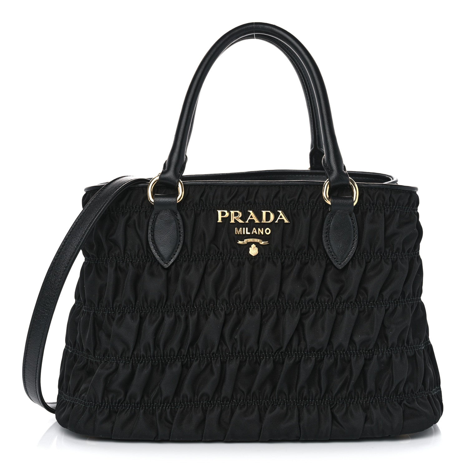 Prada Tessuto Nylon Gaufre Small Tote Black 1 of 9