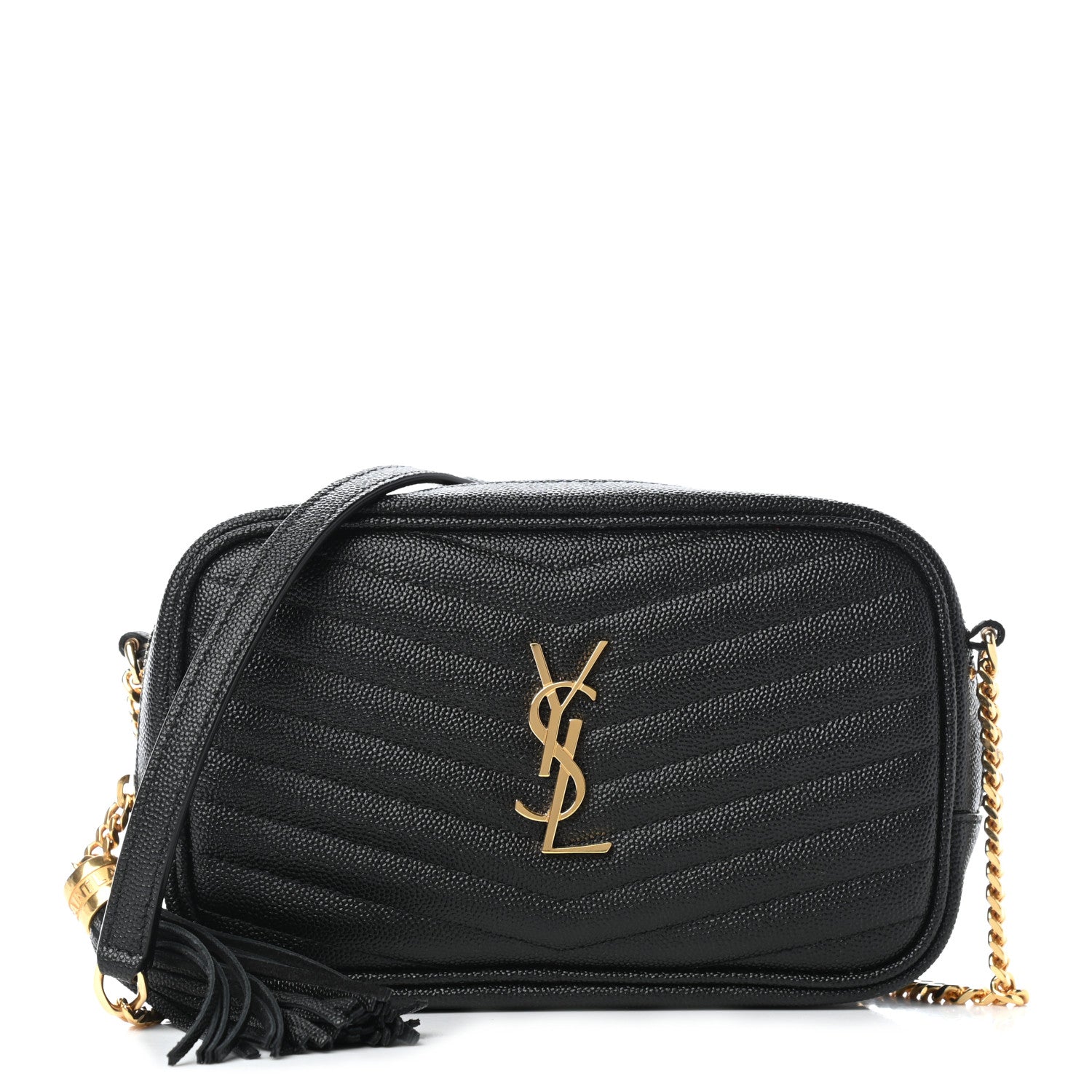 Saint Laurent Grain De Poudre Matelasse Monogram Mini Lou Camera Bag Black 1 of 8