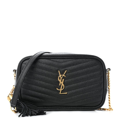 Saint Laurent Grain De Poudre Matelasse Monogram Mini Lou Camera Bag Black 1 of 8