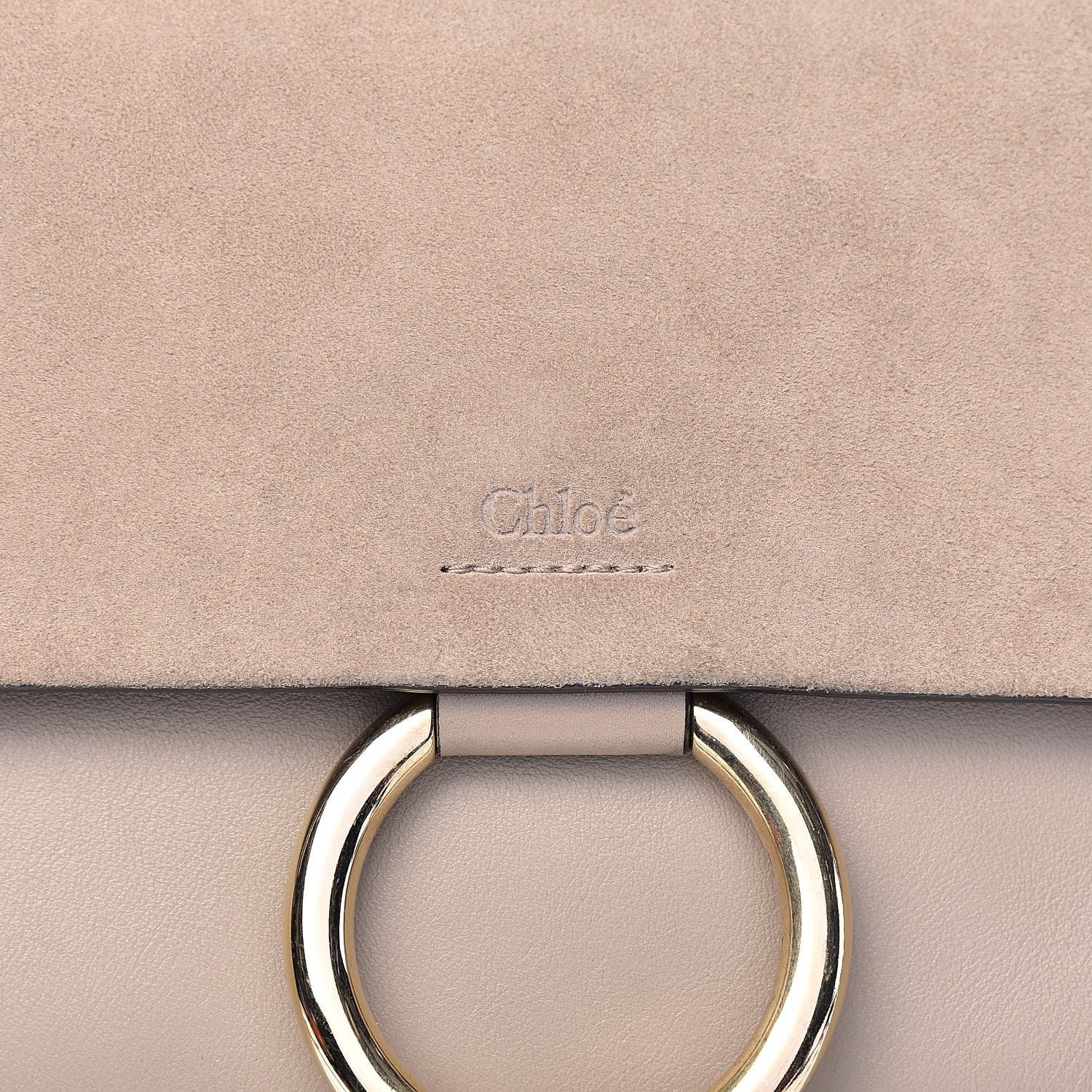 Chloe Suede Calfskin Small Faye Shoulder Bag Motty Grey 10 of 10