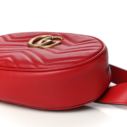 Gucci Calfskin Matelasse GG Marmont Belt Bag 75 30 Hibiscus Red 10 of 10