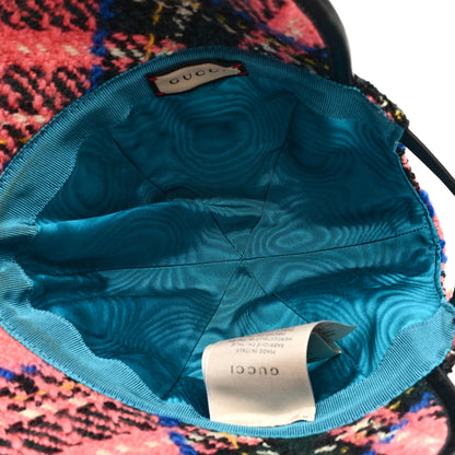 Gucci Wool Tweed Wide Brim Hat Blue Pink Black 7 of 9
