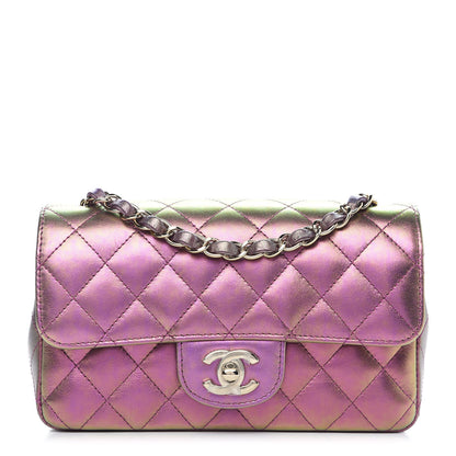 Chanel Iridescent Lambskin Quilted Mini Rectangular Flap Purple 1 of 9