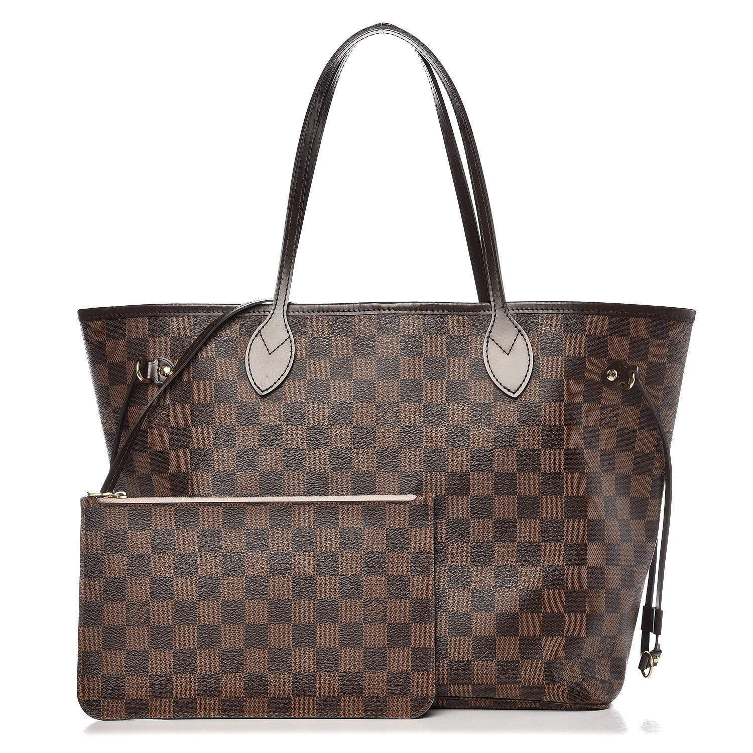 Louis Vuitton Damier Ebene Neo Neverfull MM Rose Ballerine 1 of 20