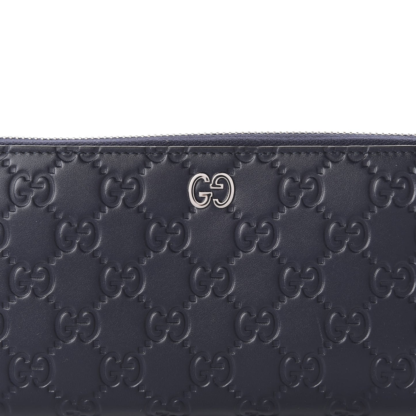Guccissima Signature Dorian Zip Around Wallet Blue